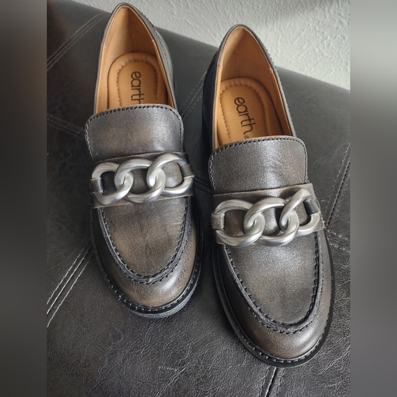 Earth Zalor Round Toe Lug Sole Casual Slip-on Leather Loafers Women's - Picture 4 of 11